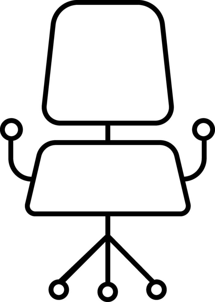 linha arte escritório cadeira ícone dentro plano estilo. vetor
