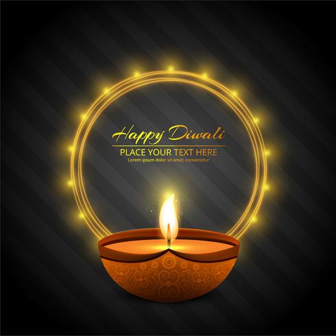 Feliz diwali diya óleo lâmpada festival fundo ilustração vetor