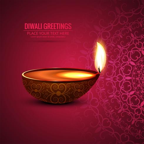 Feliz diwali diya óleo lâmpada festival fundo ilustração vetor