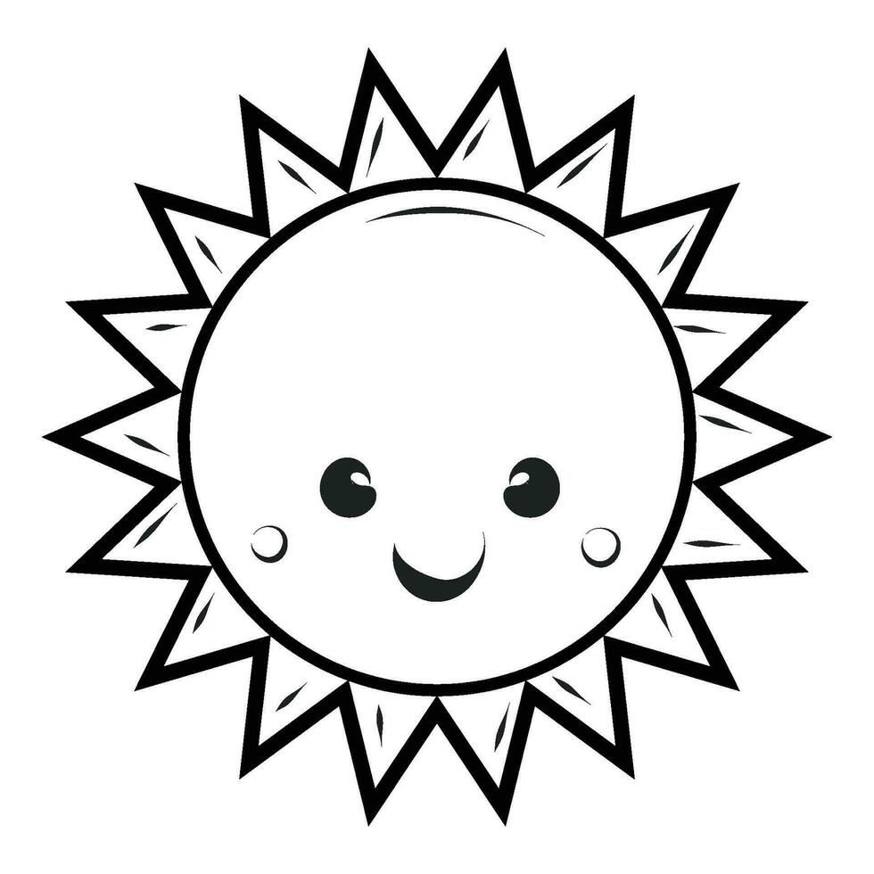 Sol face Projeto para impressão ou usar Como logotipo, cartão, folheto ou t camisa vetor