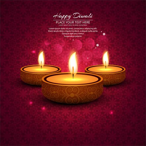 Feliz diwali diya óleo lâmpada festival fundo ilustração vetor