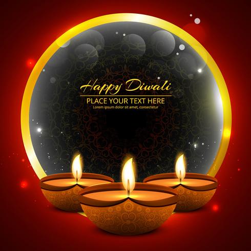 Feliz diwali diya óleo lâmpada festival fundo ilustração vetor