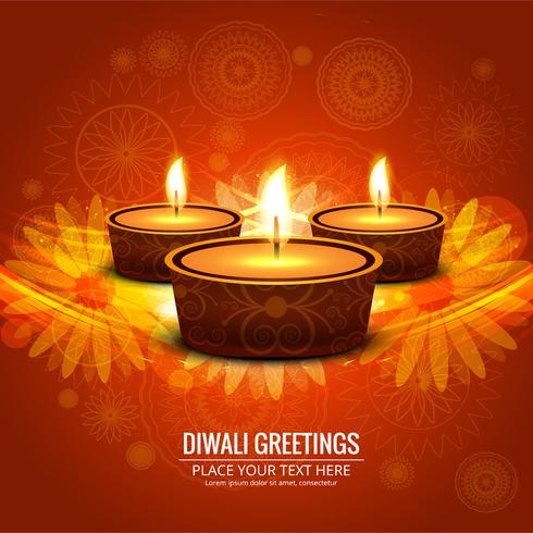 Feliz diwali diya óleo lâmpada festival fundo ilustração vetor