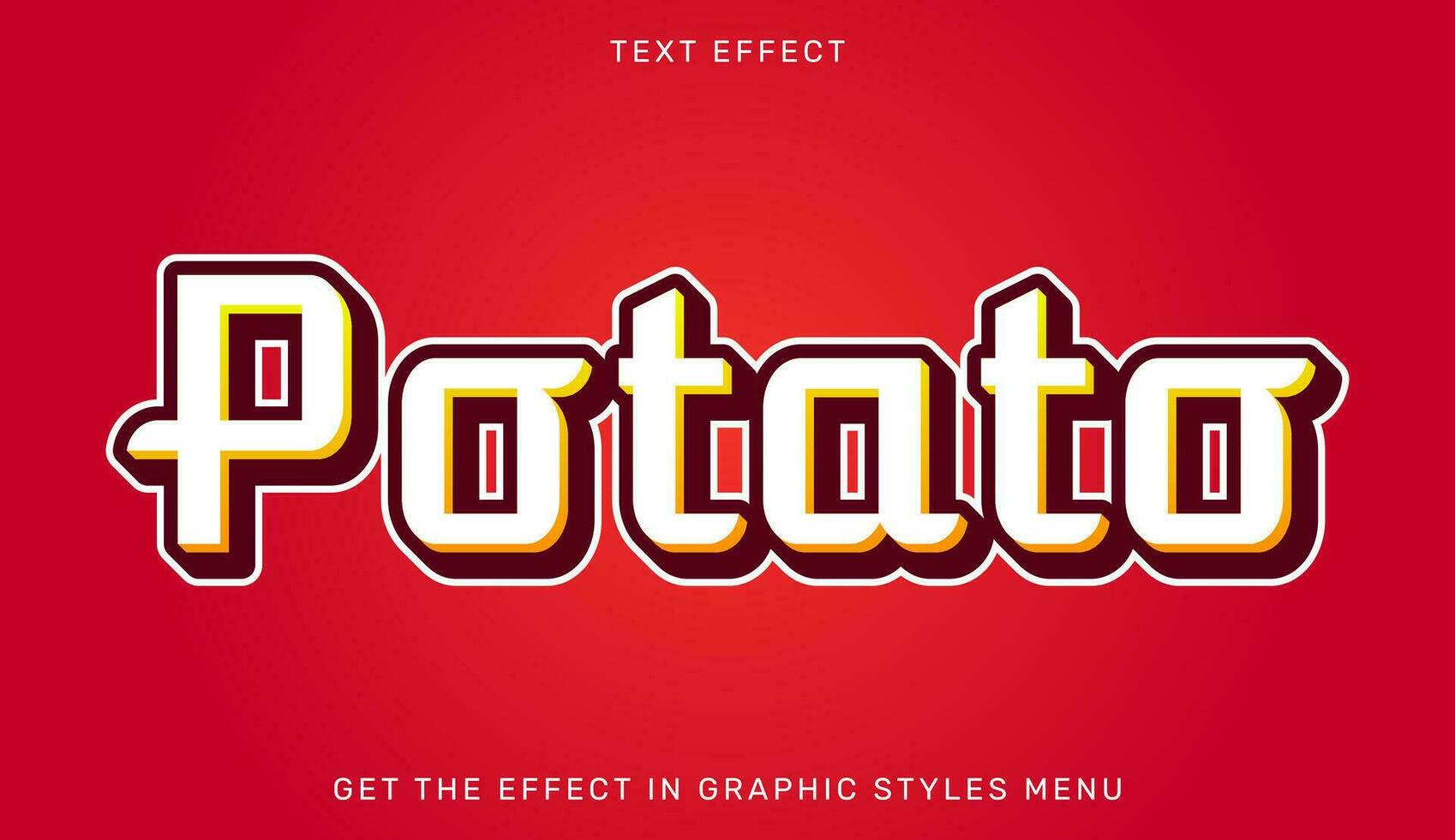 batata editável texto efeito dentro 3d estilo. texto emblema para anúncio, marca, o negócio logotipo vetor