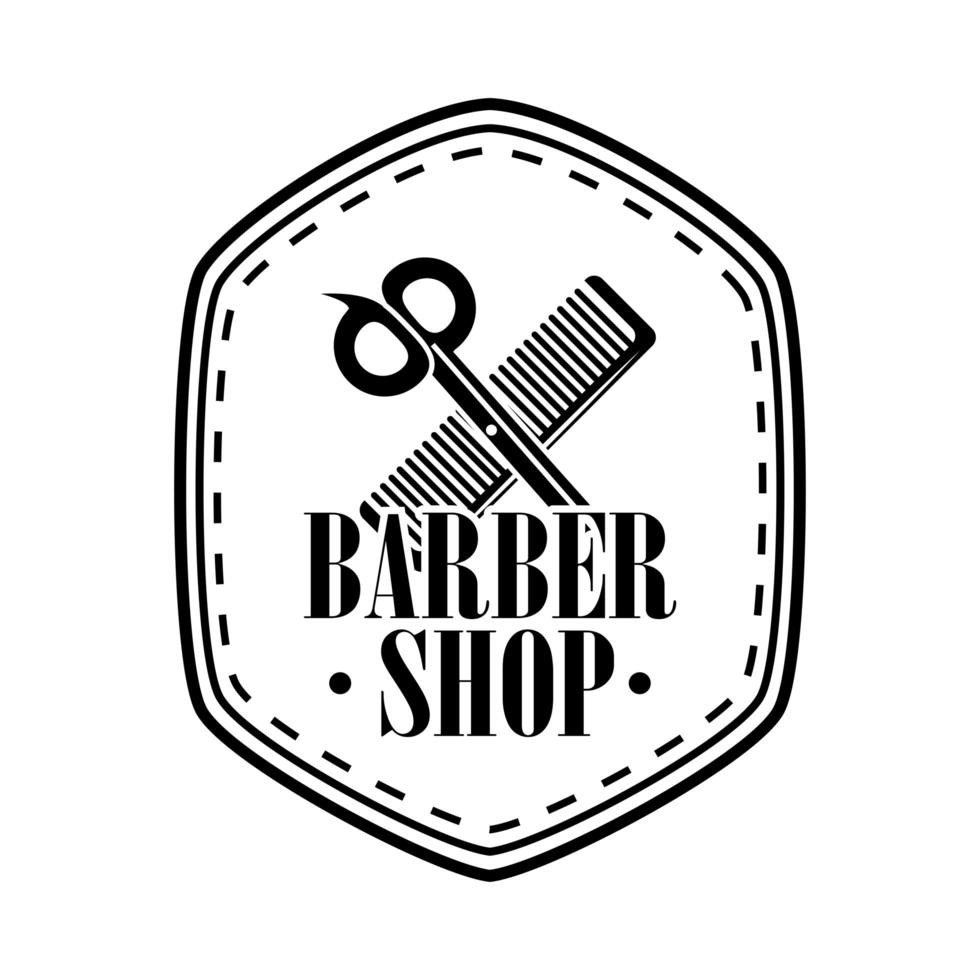 emblema da barbearia vetor