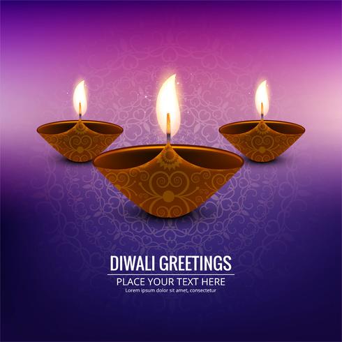 Feliz diwali diya óleo lâmpada festival fundo ilustração vetor