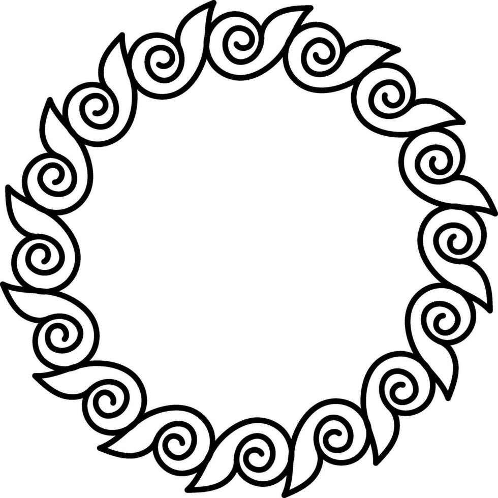 redemoinho círculo fronteira ícone dentro Preto fino linha. vetor
