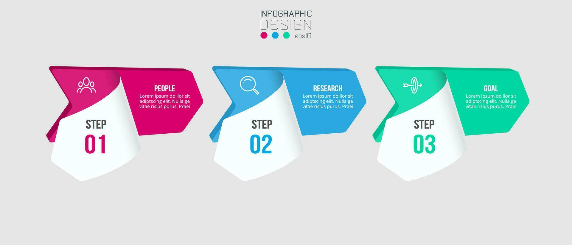 conceito de negócio de modelo infográfico com passo. vetor