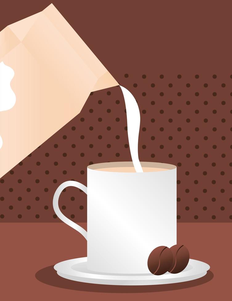 xícara de café com leite vetor
