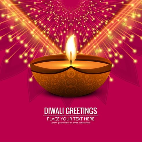 Feliz diwali diya óleo lâmpada festival fundo ilustração vetor