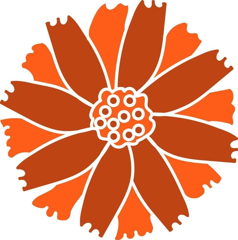 criativo flor Projeto dentro laranja e Castanho cor. vetor
