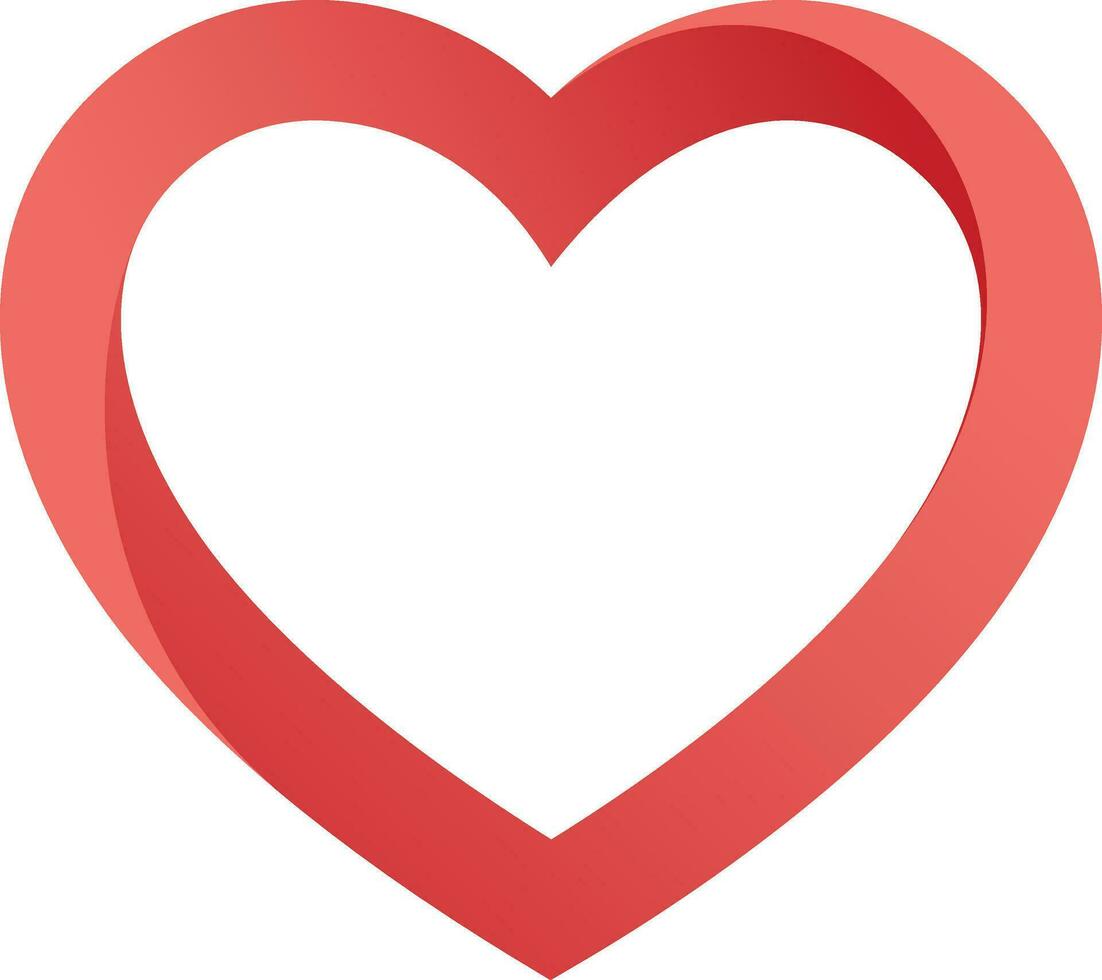 amor símbolo coração vermelho linear ícone. vetor