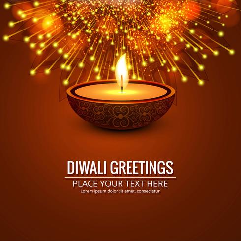 Feliz diwali diya óleo lâmpada festival fundo ilustração vetor