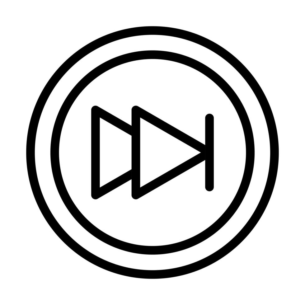 ícone de estilo de linha de som do botão de controle de mídia vetor