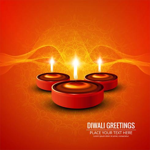 Feliz diwali diya óleo lâmpada festival fundo ilustração vetor