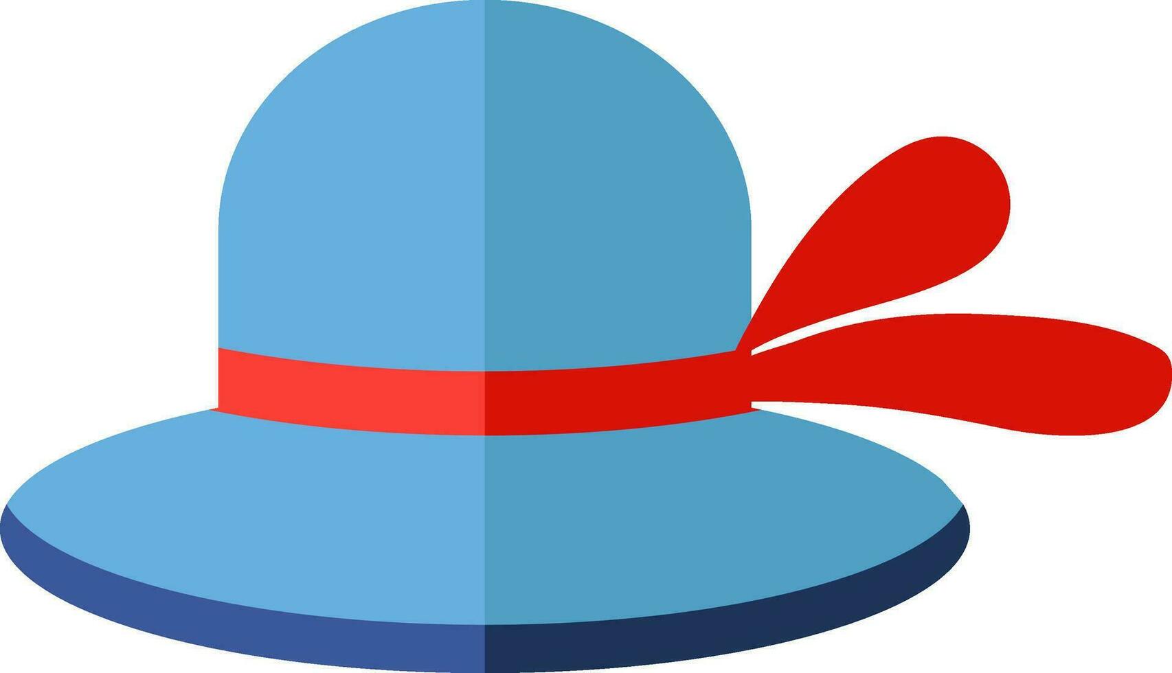 mulher chapéu ícone dentro azul e vermelho cor. vetor