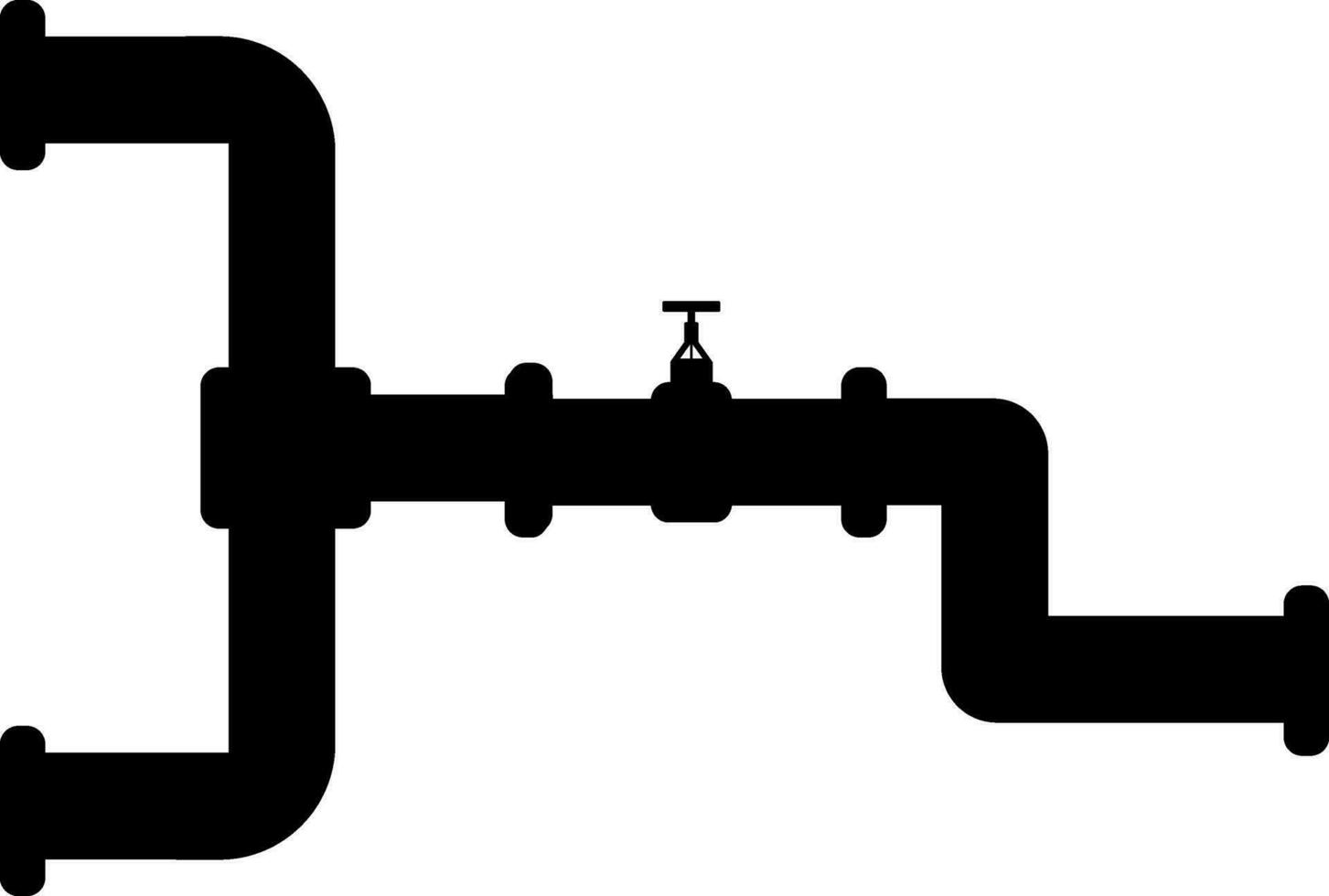 plano estilo do gasoduto ícone dentro Preto cor. vetor