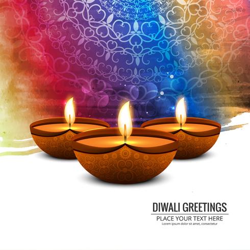 Feliz diwali diya óleo lâmpada festival fundo ilustração vetor