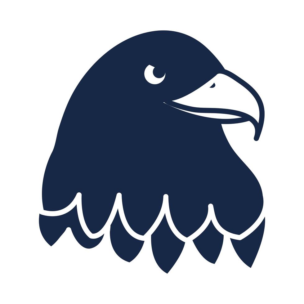 ícone de estilo de silhueta do pássaro da águia careca do dia do memorial vetor