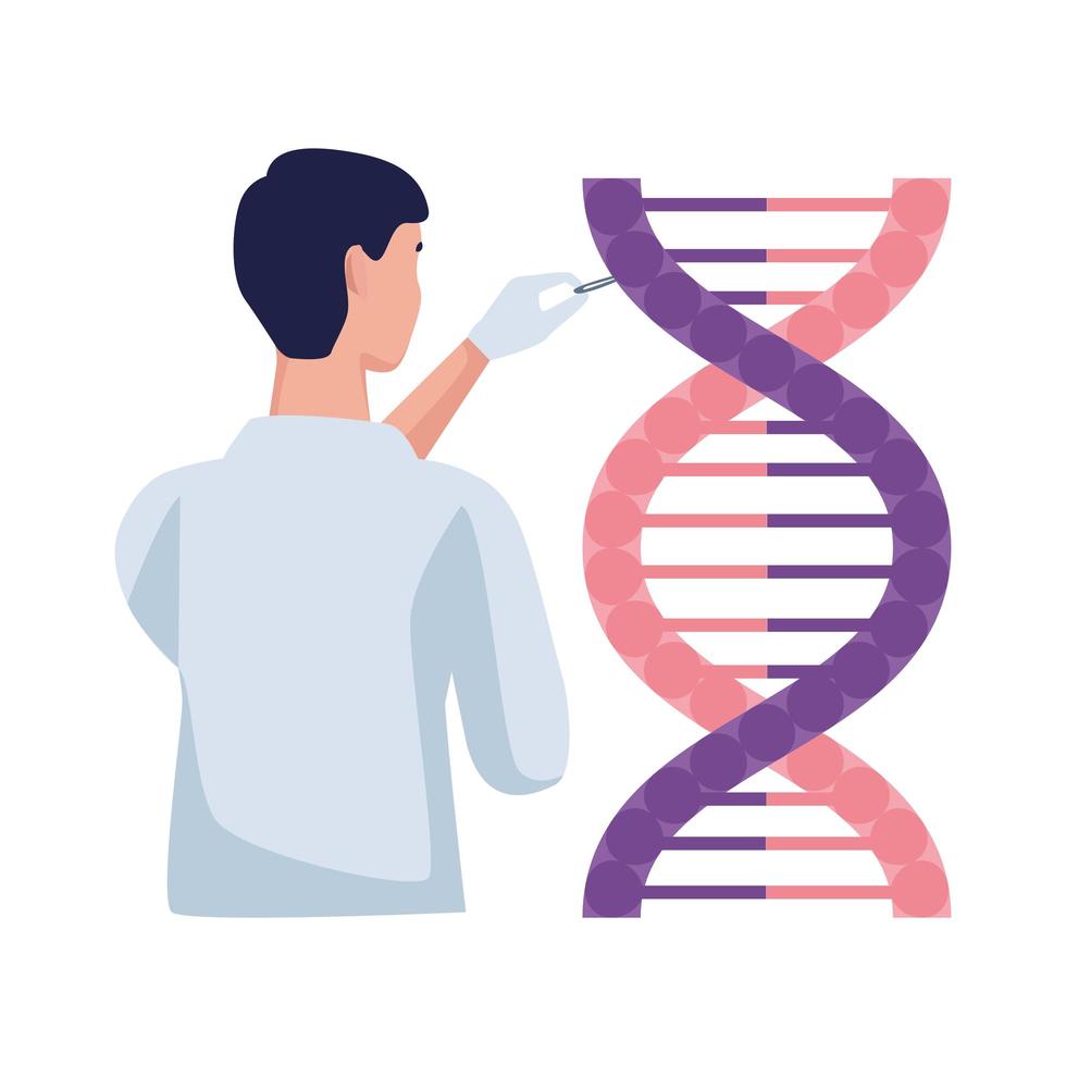 cientista com DNA vetor