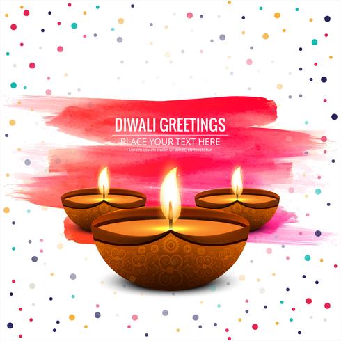 Feliz diwali diya óleo lâmpada festival fundo brilhante vetor