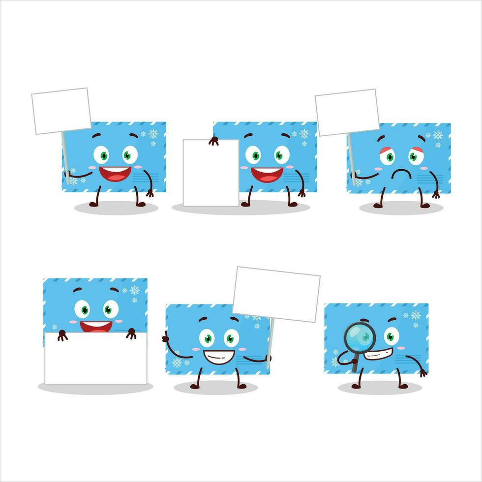 azul Natal envelopes desenho animado personagem trazer em formação borda vetor