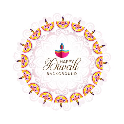 Lindo cartão de felicitações para o festival feliz diwali fundo vetor