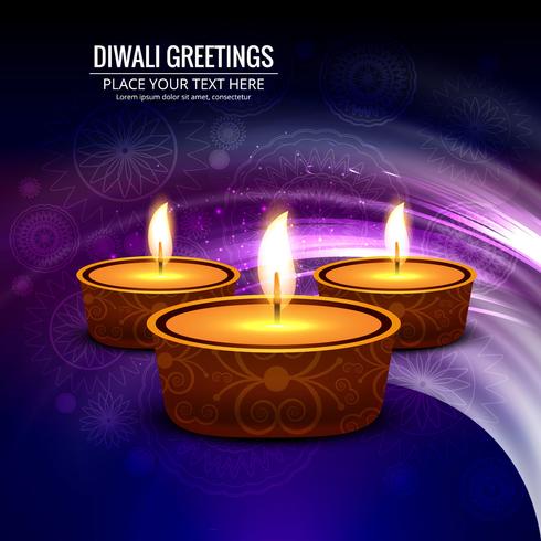 Feliz diwali diya óleo lâmpada festival fundo ilustração vetor