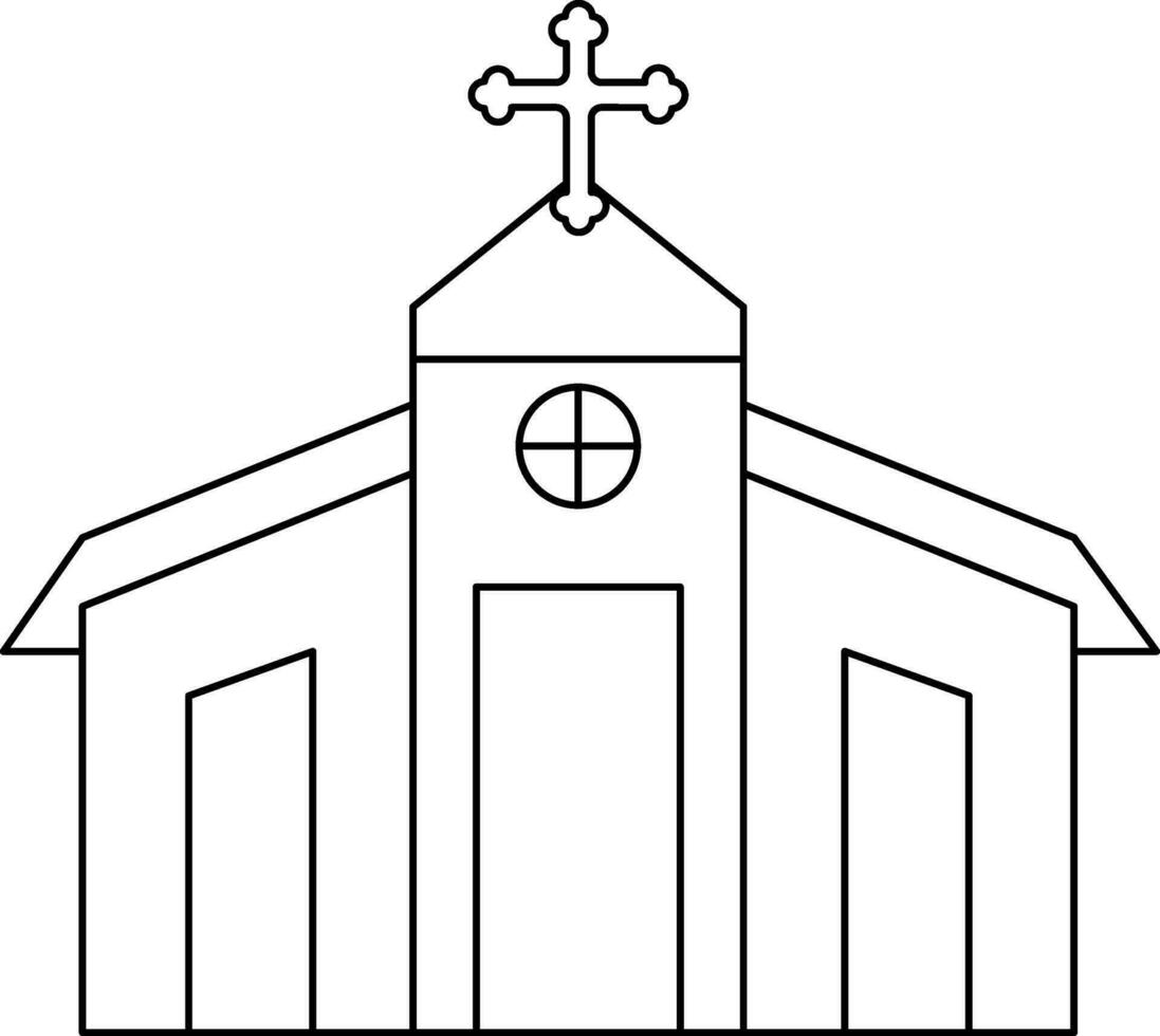 Preto linha arte ilustração do Igreja ícone. vetor