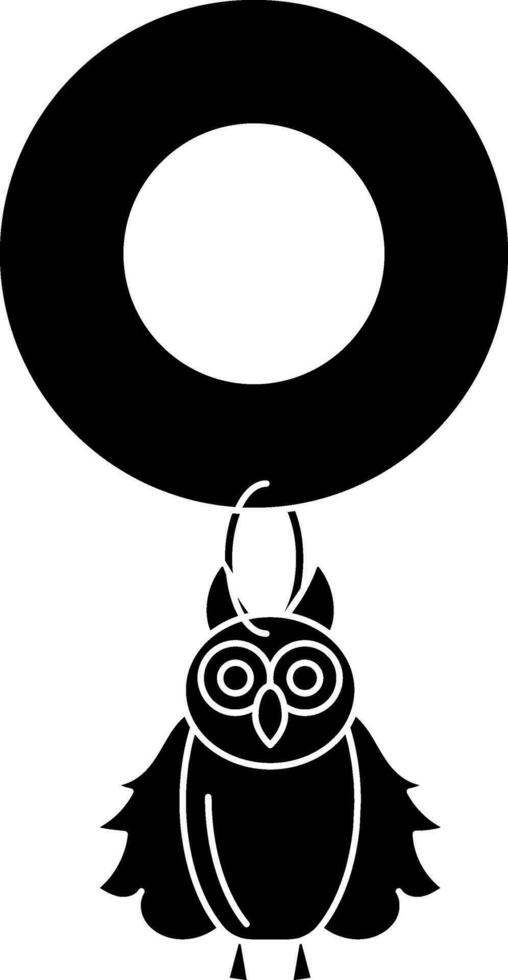 isolado carta o para coruja ícone dentro Preto e branco cor. vetor