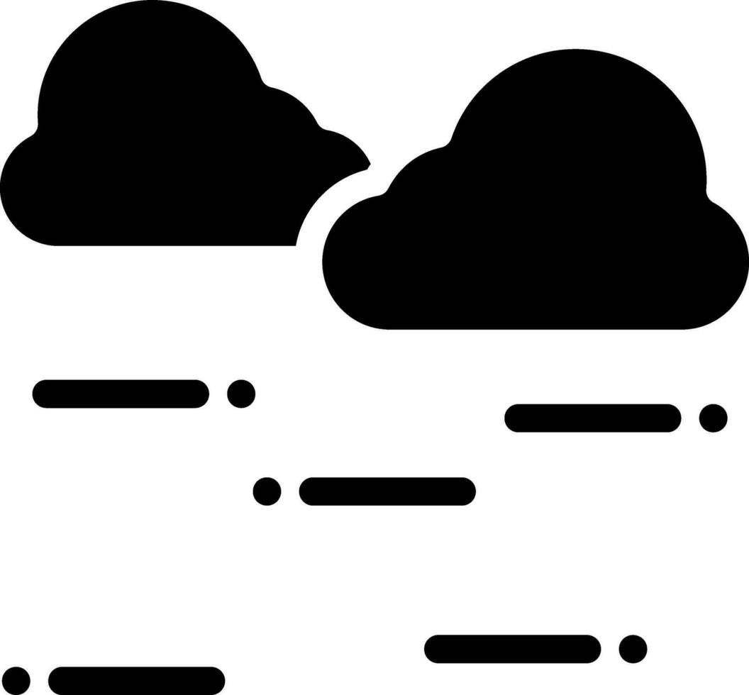Preto e branco ilustração do nuvem ícone dentro plano estilo. vetor