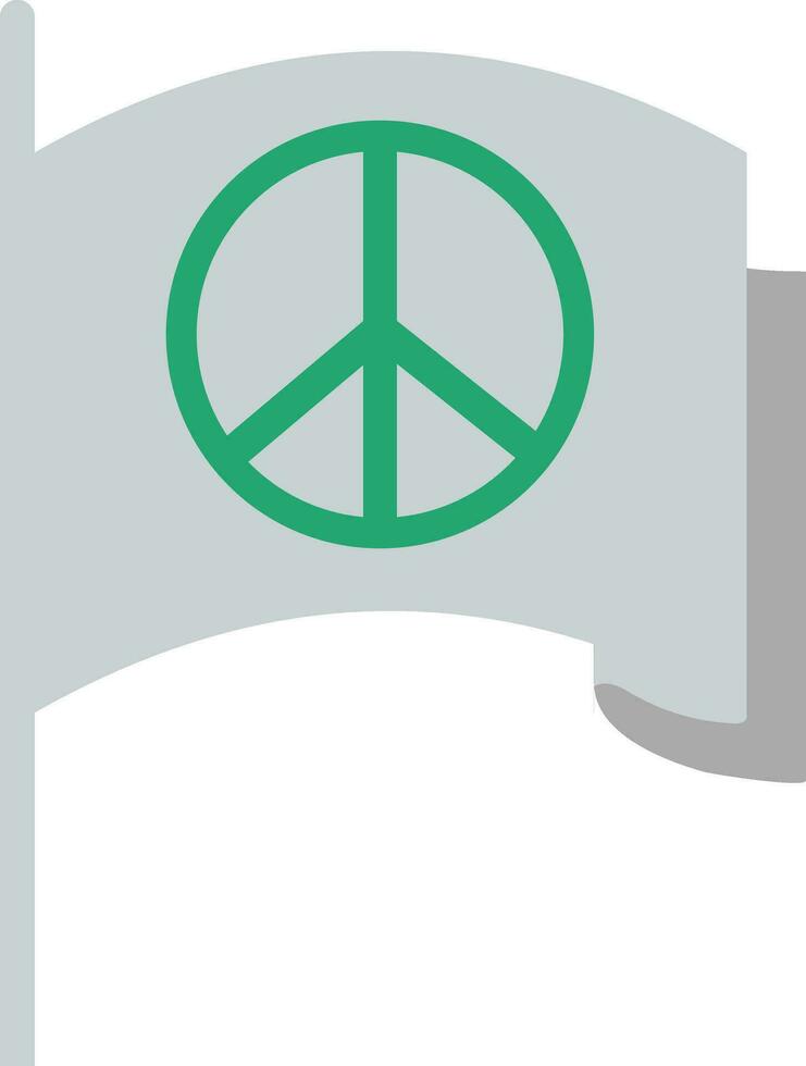 acenando Paz bandeira ícone dentro verde e cinzento cor. vetor
