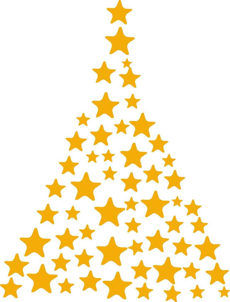 ilustração do Natal árvore fez com amarelo cor estrelas. vetor