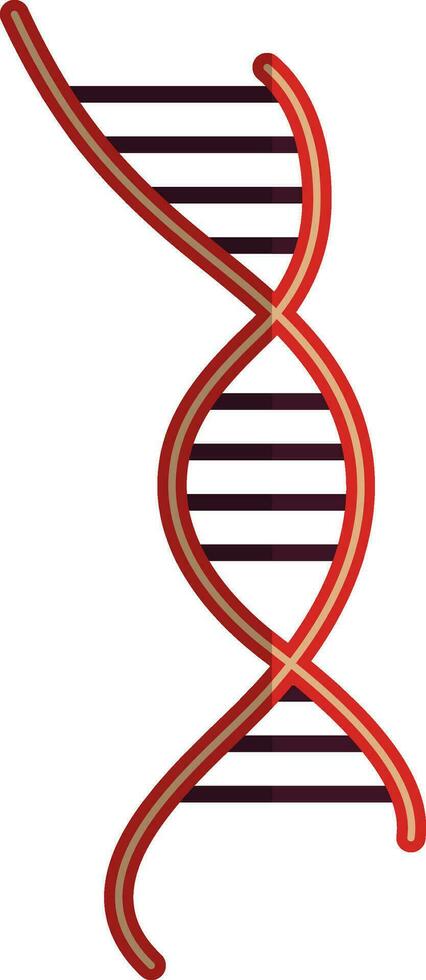 dna símbolo dentro cor com metade sombra do isolado. vetor