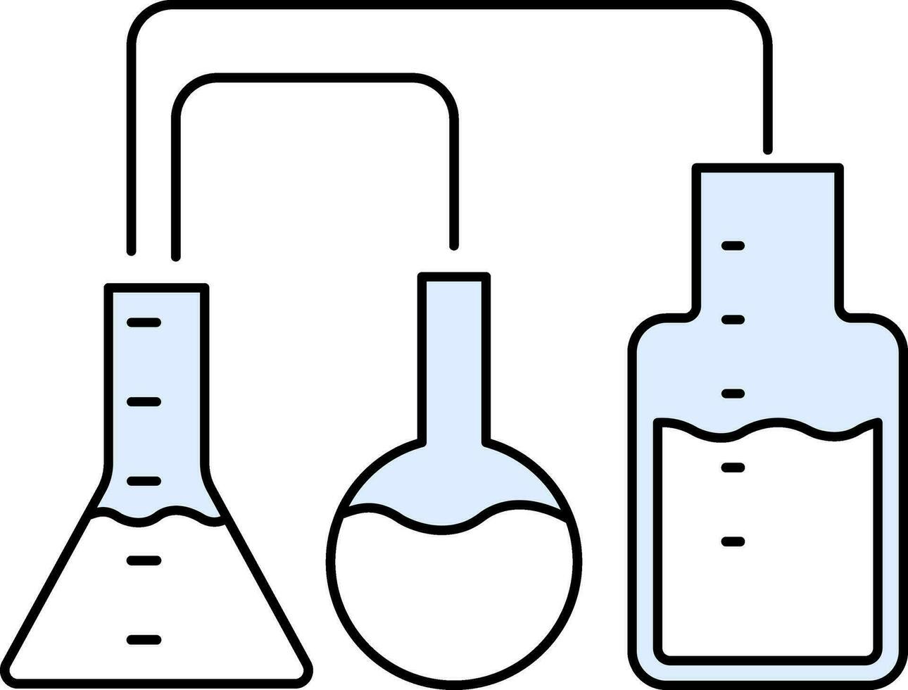 tubo laboratório frascos ícone dentro azul e branco cor. vetor