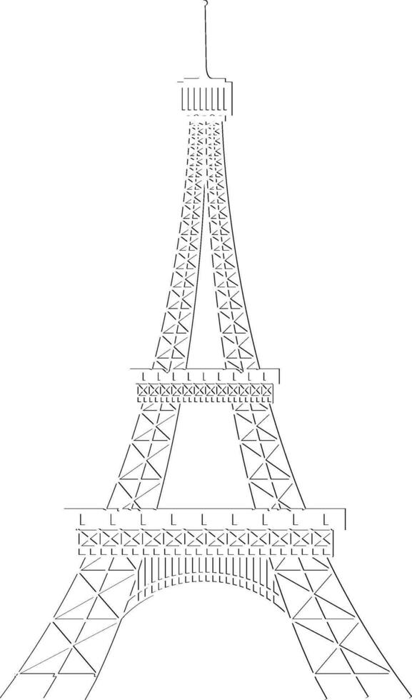 ilustração do eiffel torre dentro linha arte. vetor