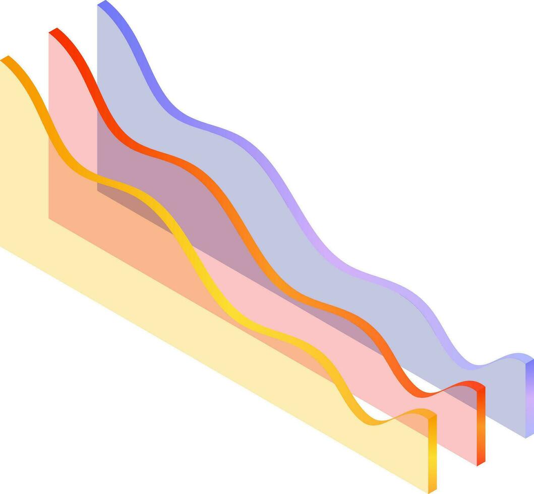 colorida 3d estático onda ícone. vetor