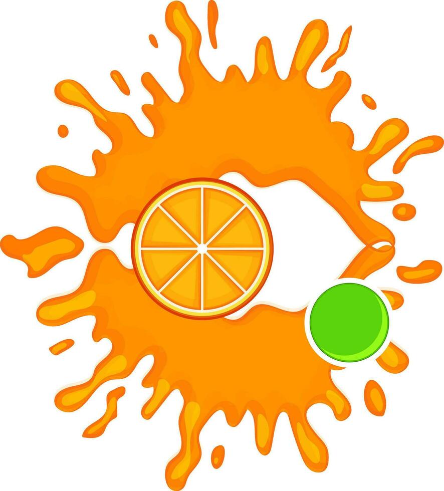 laranja fruta fatia com splash. vetor