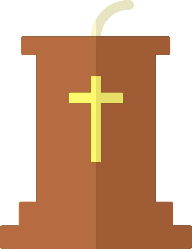 púlpito ícone Castanho e amarelo cor. vetor