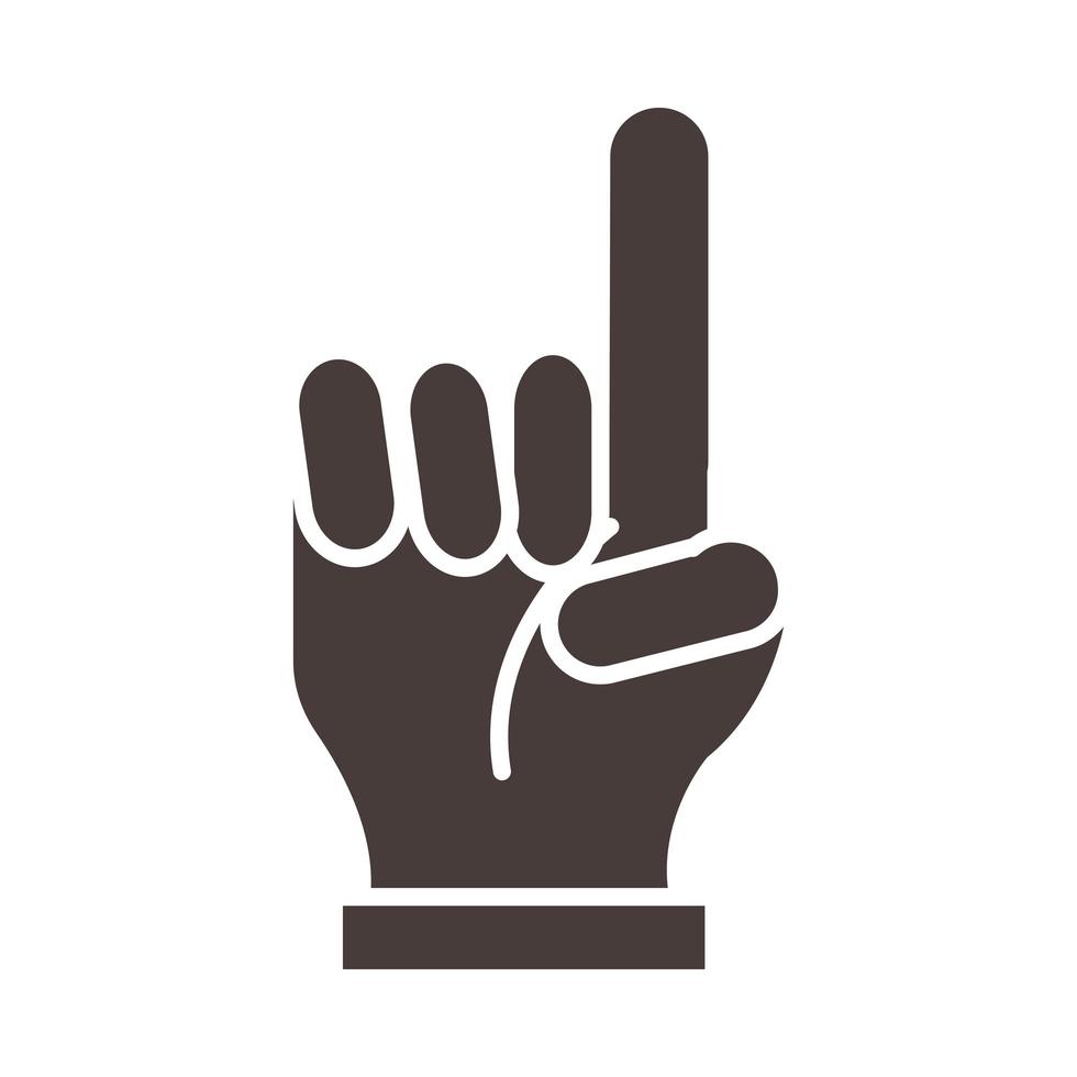 mão com o dedo indicador ícone de estilo de silhueta de celebração islâmica islâmica ramadan vetor
