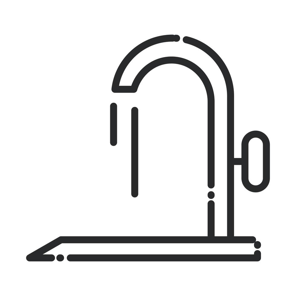 Limpeza da pia água da torneira gotas ícone de estilo linha de higiene doméstica vetor