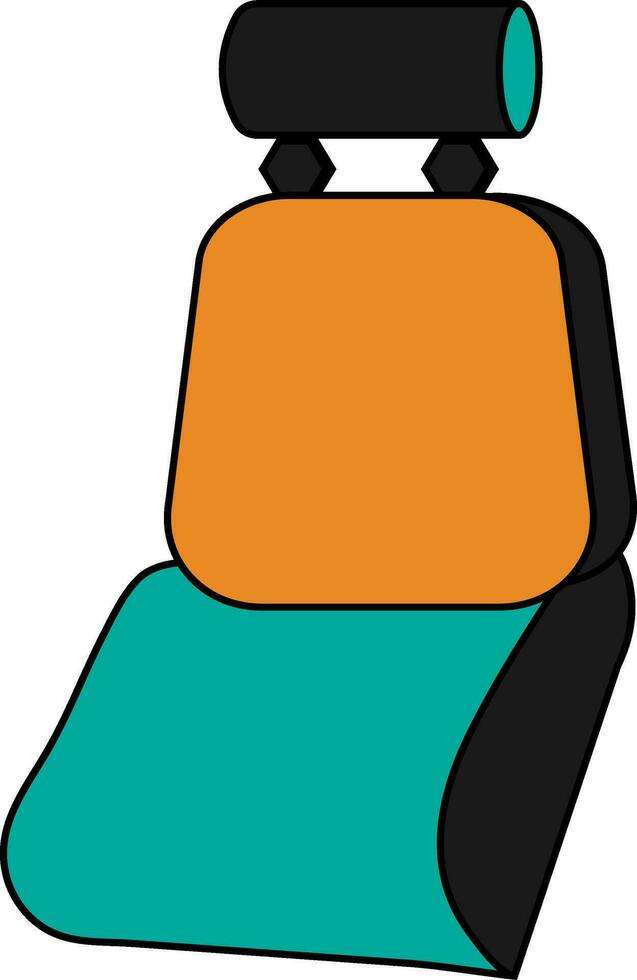 auto assento fez de laranja e verde cor. vetor