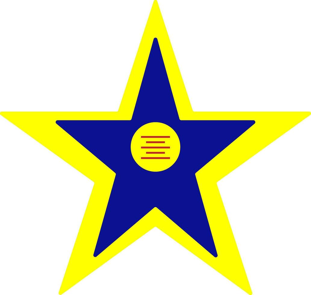 ilustração do uma Estrela dentro azul e amarelo cor. vetor