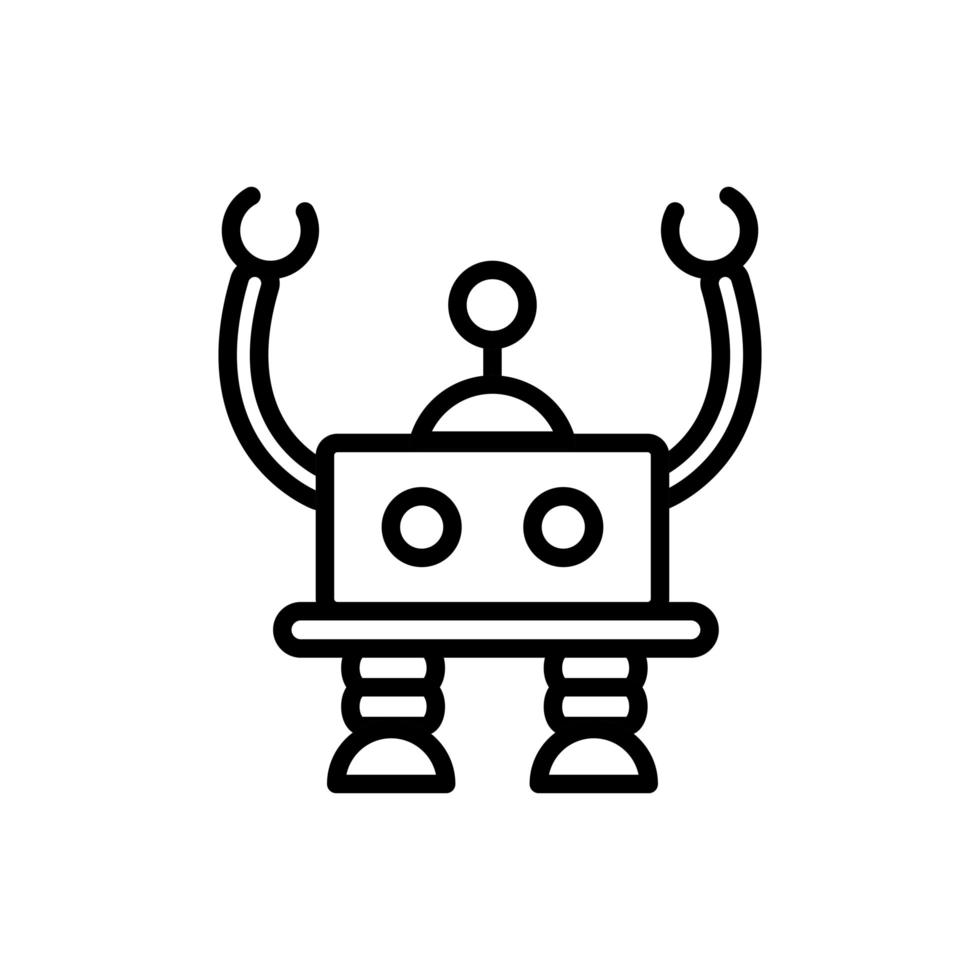robô inteligência mecanismo personagem projeto linear artificial vetor