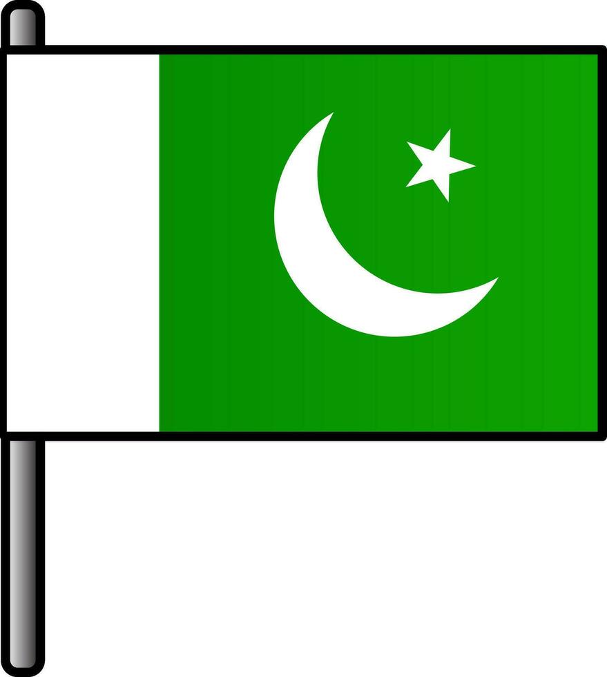 Paquistão bandeira ícone dentro plano estilo. vetor