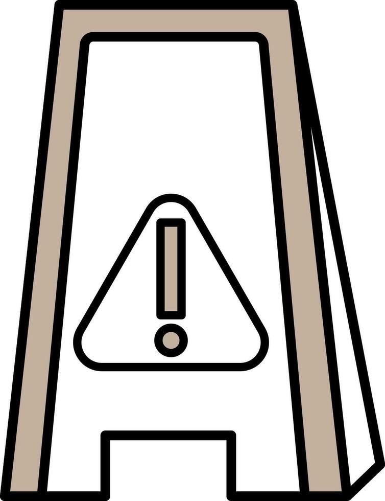 Atenção símbolo em molhado chão ícone dentro cinzento e branco cor. vetor