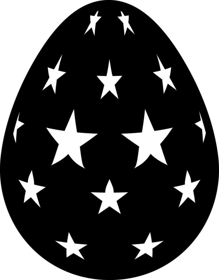 Estrela decorado ovo glifo ícone ou símbolo. vetor