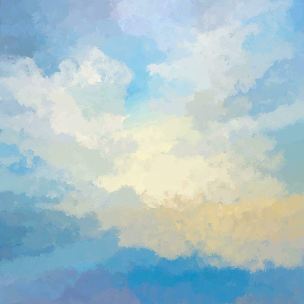 abstrato fundo com mão pintado nuvens Projeto vetor