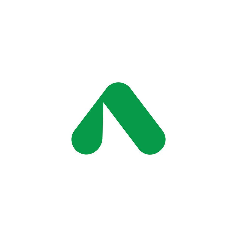 triângulo verde montanha caminho rua abstrato logotipo vetor