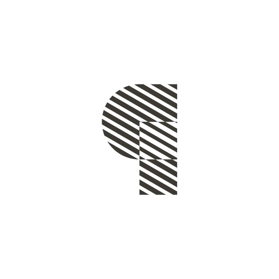 carta q listras quadrado silhueta logotipo vetor